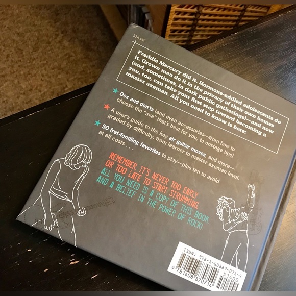 2/$10 Air Guitar A Users Guide Funny Novelty Gift Book Dads Moms Rock Band Books - Picture 5 of 6